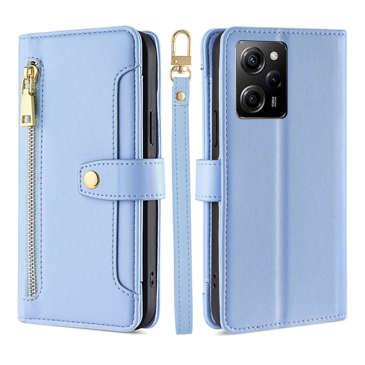 For Xiaomi Poco X5 Pro / Redmi Note 12 Pro Speed Sheep Texture Cross-body Zipper Wallet Leather Phone Case