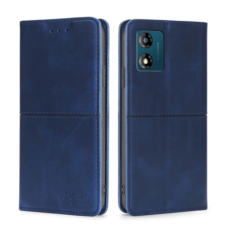 For Motorola Moto E13 4G Cow Texture Magnetic Horizontal Flip Leather Phone Case