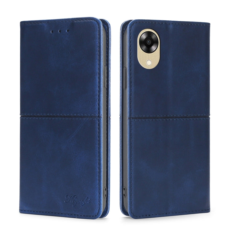For OPPO A17k Cow Texture Magnetic Horizontal Flip Leather Phone Case