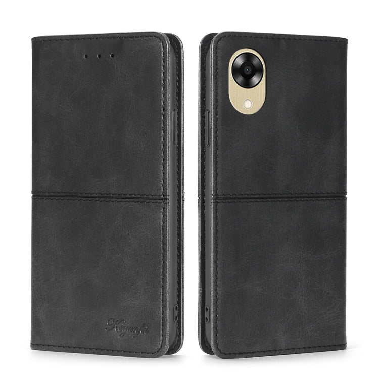 For OPPO A17k Cow Texture Magnetic Horizontal Flip Leather Phone Case