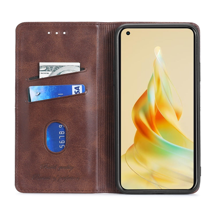 For OPPO A17k Cow Texture Magnetic Horizontal Flip Leather Phone Case