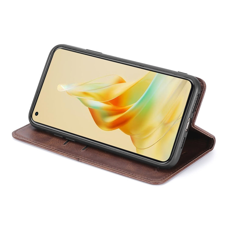 For OPPO A17k Cow Texture Magnetic Horizontal Flip Leather Phone Case