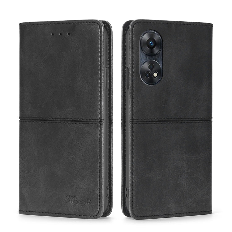 For OPPO Reno8 T 4G Cow Texture Magnetic Horizontal Flip Leather Phone Case