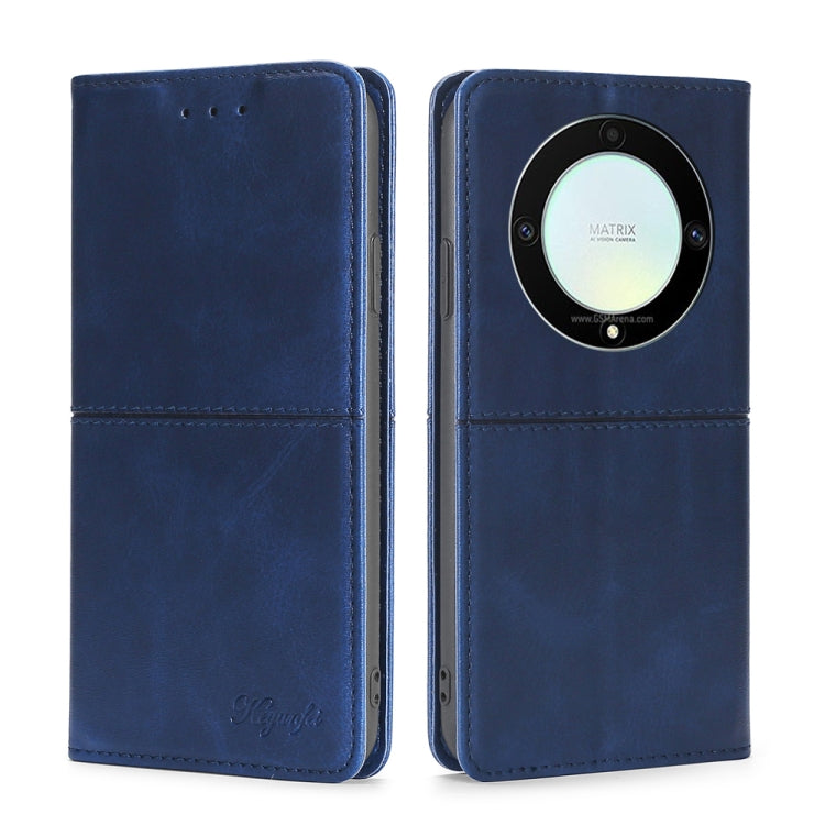For Honor X9a 5G Cow Texture Magnetic Horizontal Flip Leather Phone Case