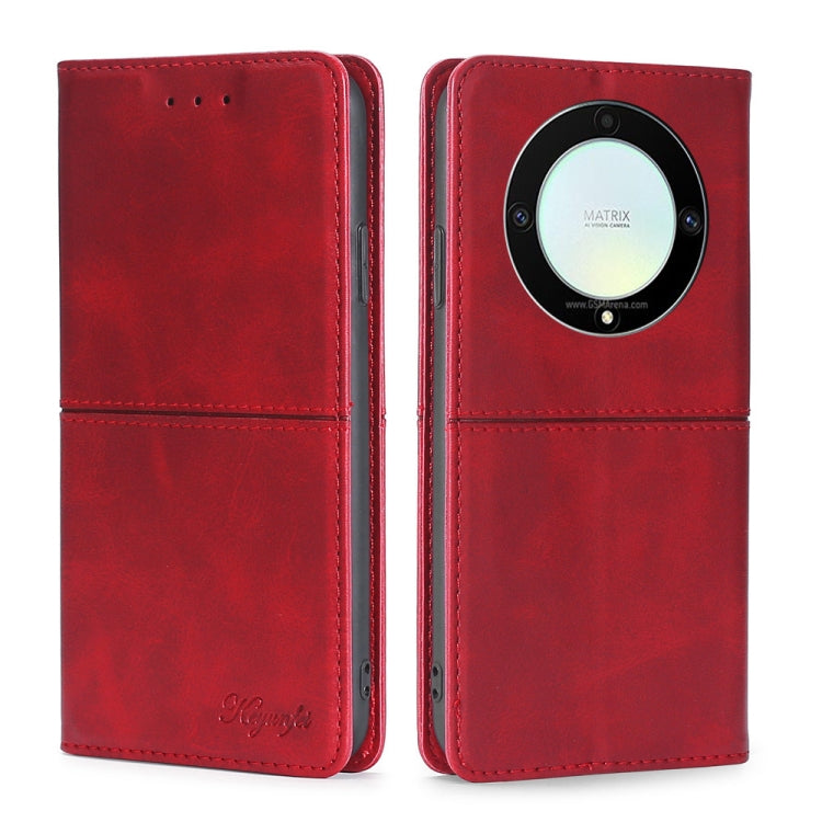 For Honor X9a 5G Cow Texture Magnetic Horizontal Flip Leather Phone Case