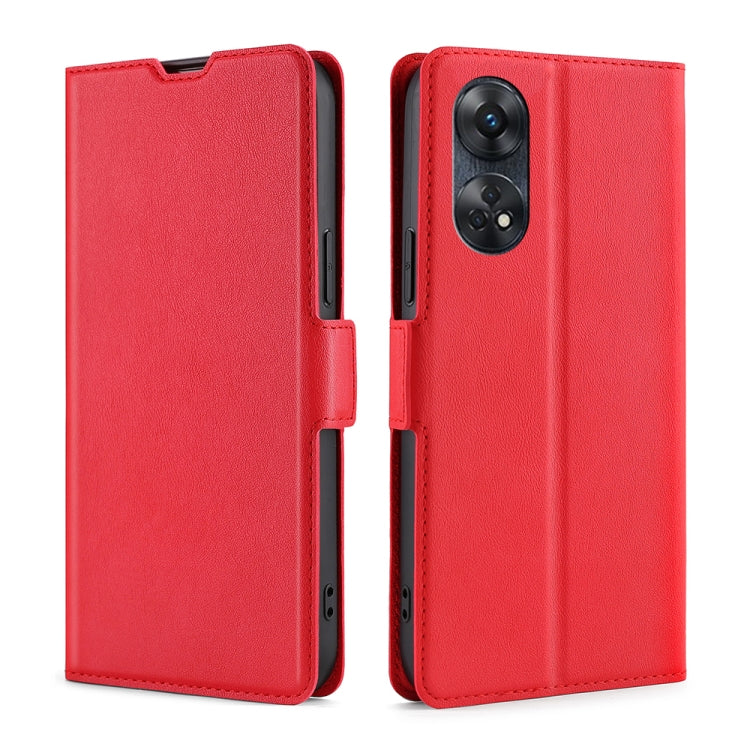 For OPPO Reno8 T 4G Ultra-thin Voltage Side Buckle Horizontal Flip Leather Phone Case