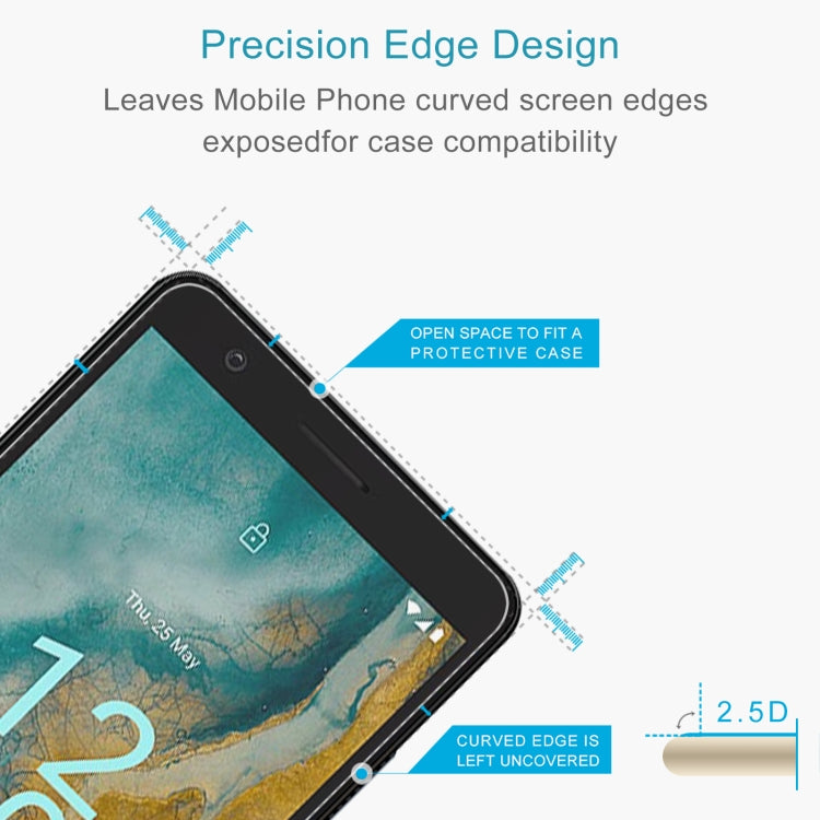 For Nokia C02 50pcs 0.26mm 9H 2.5D Tempered Glass Film