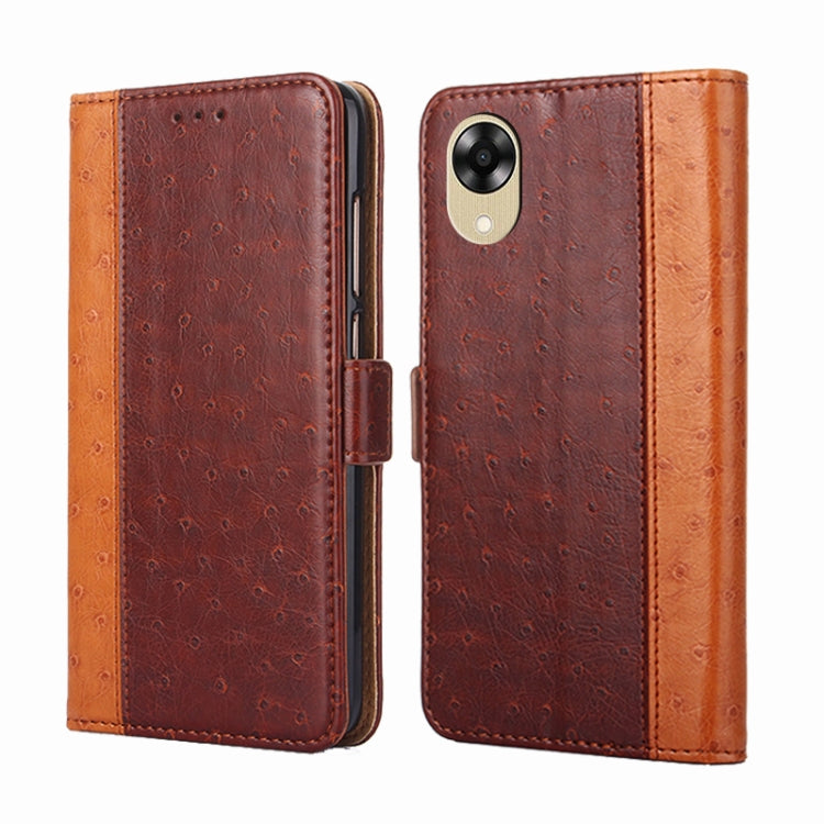 For OPPO A17k Ostrich Texture Flip Leather Phone Case