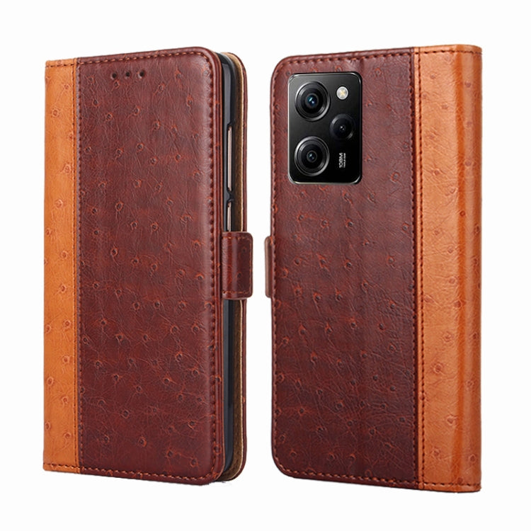 For Xiaomi Poco X5 Pro / Redmi Note 12 Pro Speed Ostrich Texture Flip Leather Phone Case
