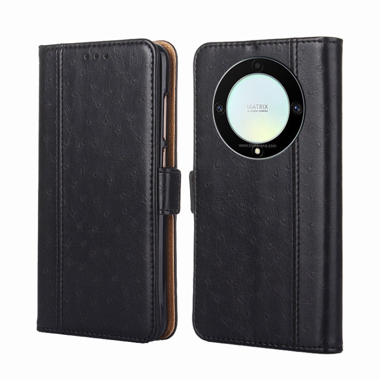 For Honor X9a 5G Ostrich Texture Flip Leather Phone Case
