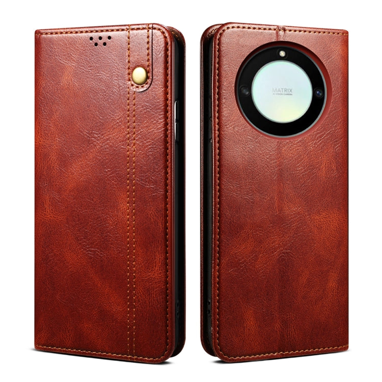 For Honor X40 Oil Wax Crazy Horse Texture Leather Phone Case