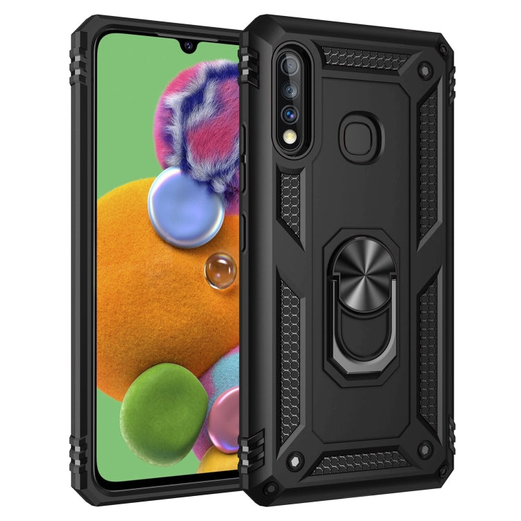 For Galaxy A70e Shockproof TPU + PC Protective Case with 360 Degree Rotating Holder