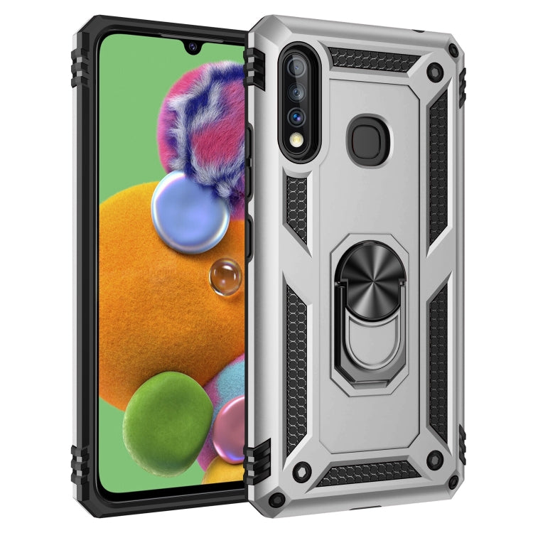 For Galaxy A70e Shockproof TPU + PC Protective Case with 360 Degree Rotating Holder