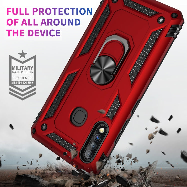 For Galaxy A70e Shockproof TPU + PC Protective Case with 360 Degree Rotating Holder