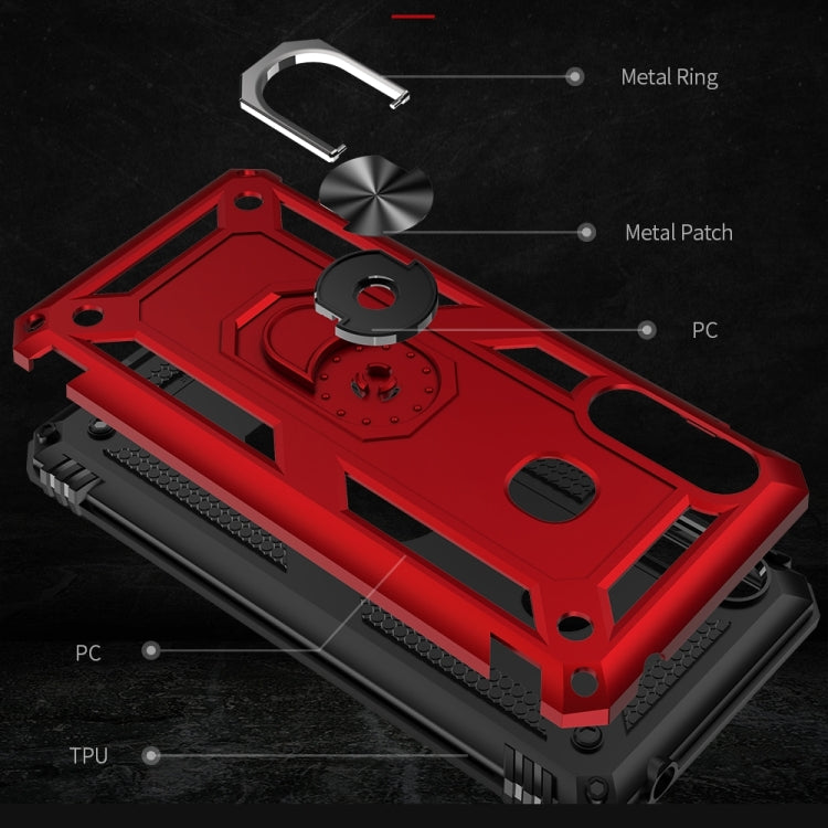 For Galaxy A70e Shockproof TPU + PC Protective Case with 360 Degree Rotating Holder