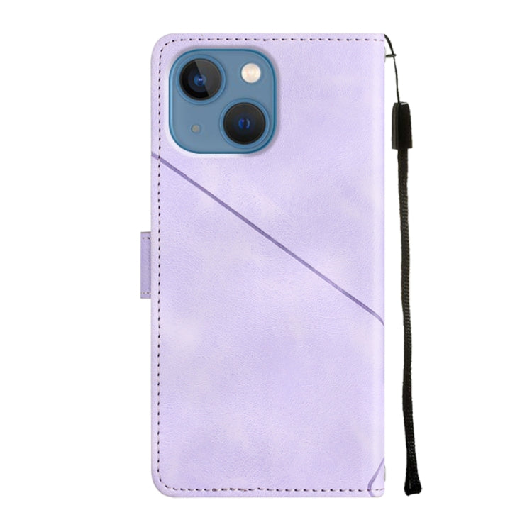 For iPhone 14 Skin-feel Embossed Leather Phone Case