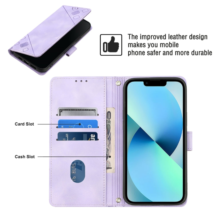 For iPhone 14 Skin-feel Embossed Leather Phone Case