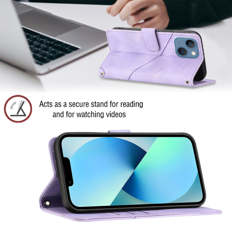 For iPhone 14 Skin-feel Embossed Leather Phone Case