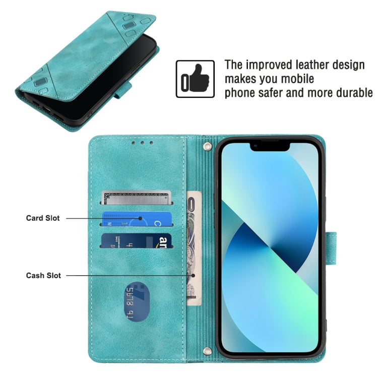 For iPhone 14 Skin-feel Embossed Leather Phone Case