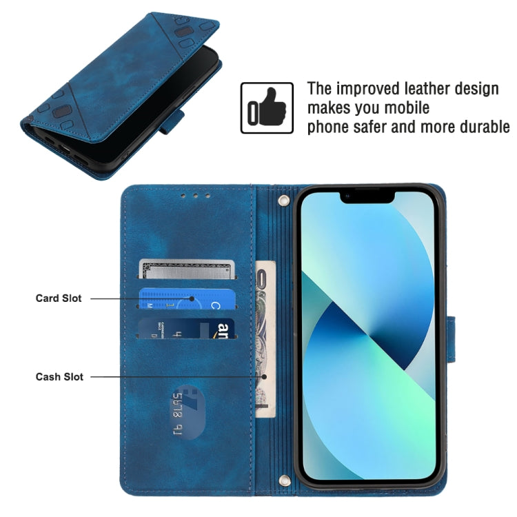 For iPhone 14 Skin-feel Embossed Leather Phone Case
