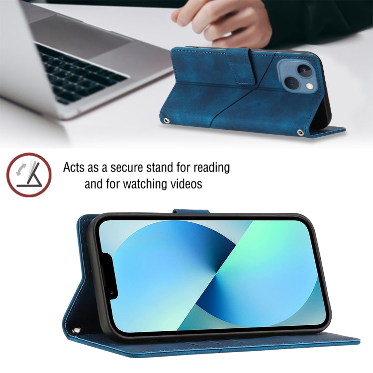 For iPhone 14 Skin-feel Embossed Leather Phone Case