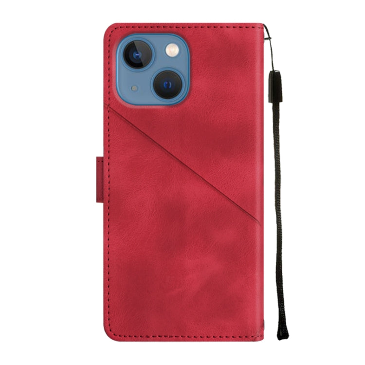 For iPhone 14 Skin-feel Embossed Leather Phone Case