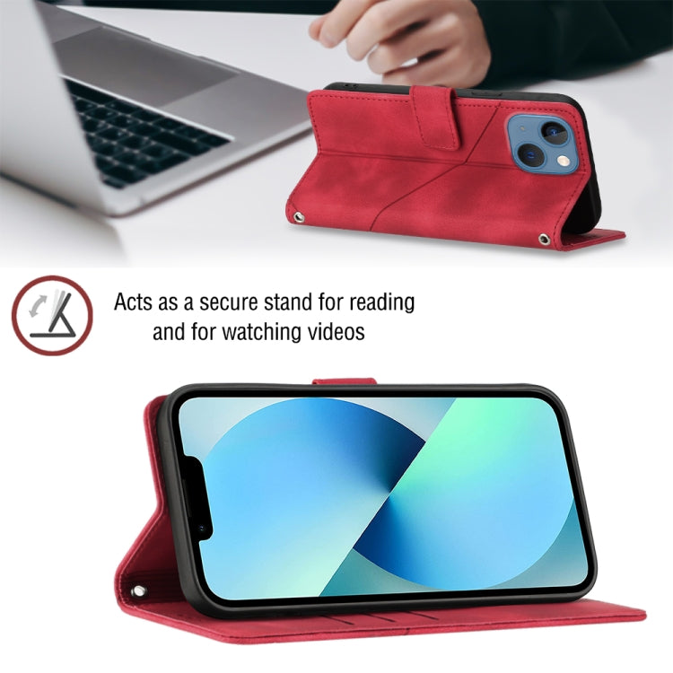 For iPhone 14 Skin-feel Embossed Leather Phone Case