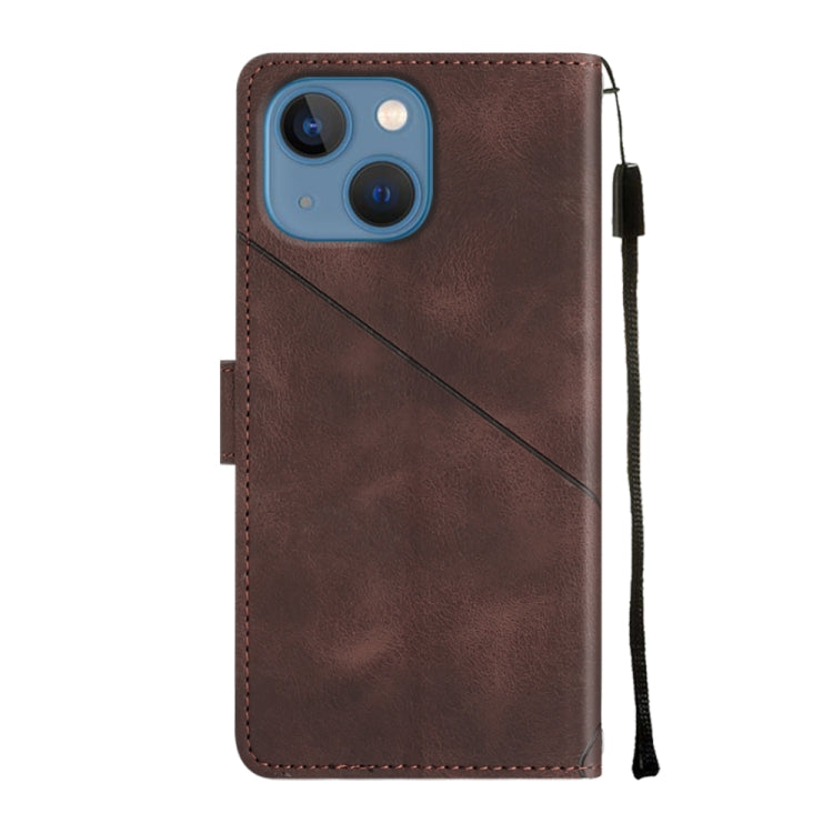 For iPhone 14 Skin-feel Embossed Leather Phone Case