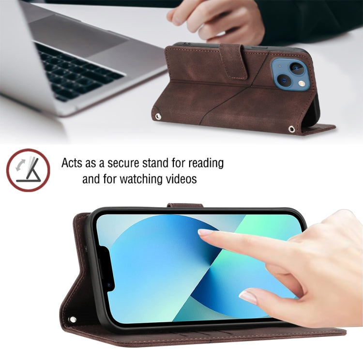 For iPhone 14 Skin-feel Embossed Leather Phone Case