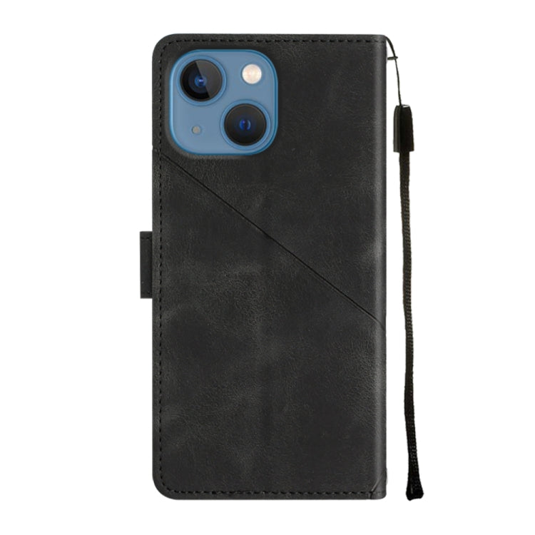 For iPhone 14 Skin-feel Embossed Leather Phone Case