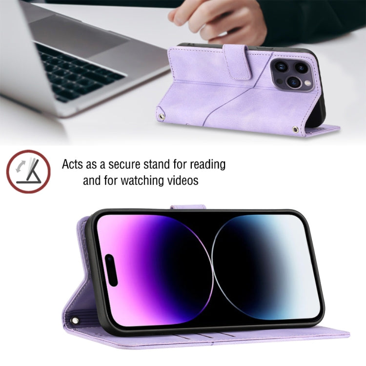 For iPhone 14 Pro Skin-feel Embossed Leather Phone Case