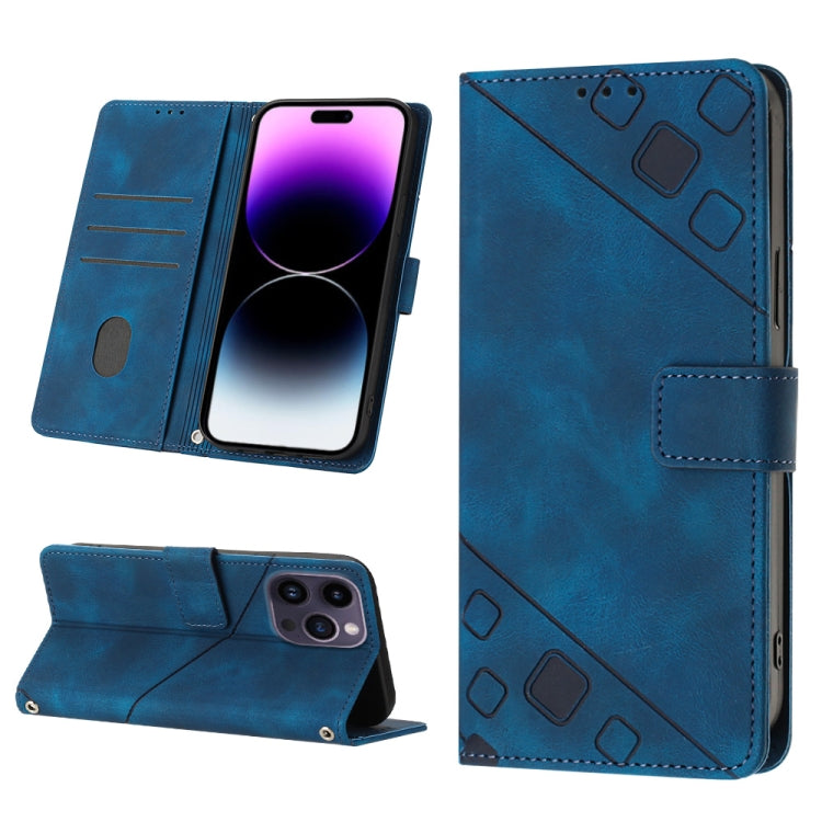 For iPhone 14 Pro Skin-feel Embossed Leather Phone Case