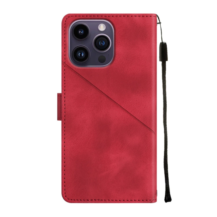For iPhone 14 Pro Skin-feel Embossed Leather Phone Case