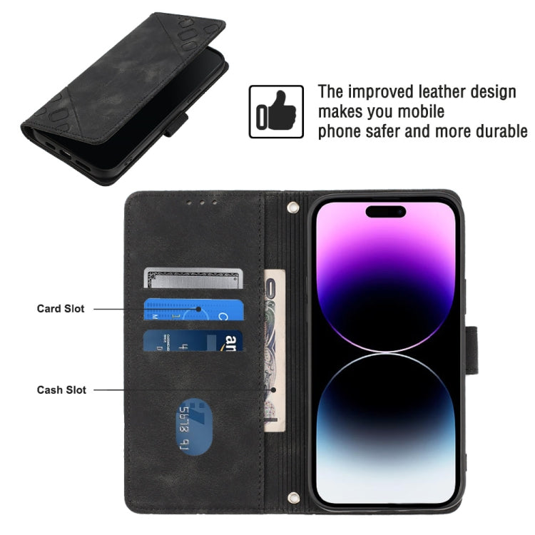 For iPhone 14 Pro Skin-feel Embossed Leather Phone Case