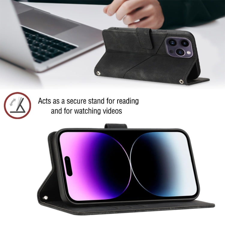 For iPhone 14 Pro Skin-feel Embossed Leather Phone Case
