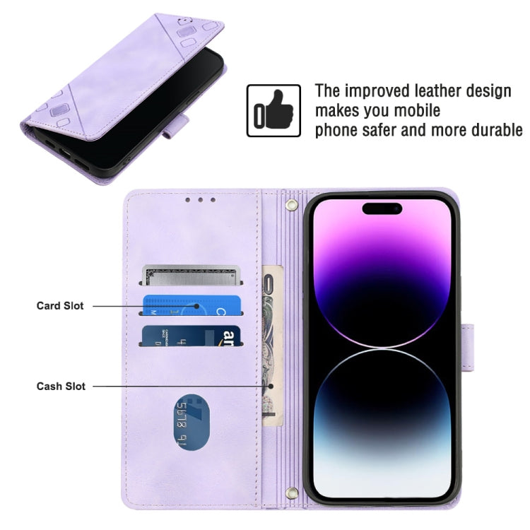 For iPhone 14 Pro Max Skin-feel Embossed Leather Phone Case