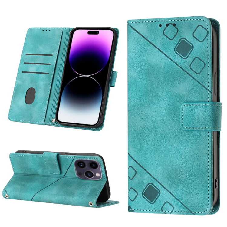 For iPhone 14 Pro Max Skin-feel Embossed Leather Phone Case