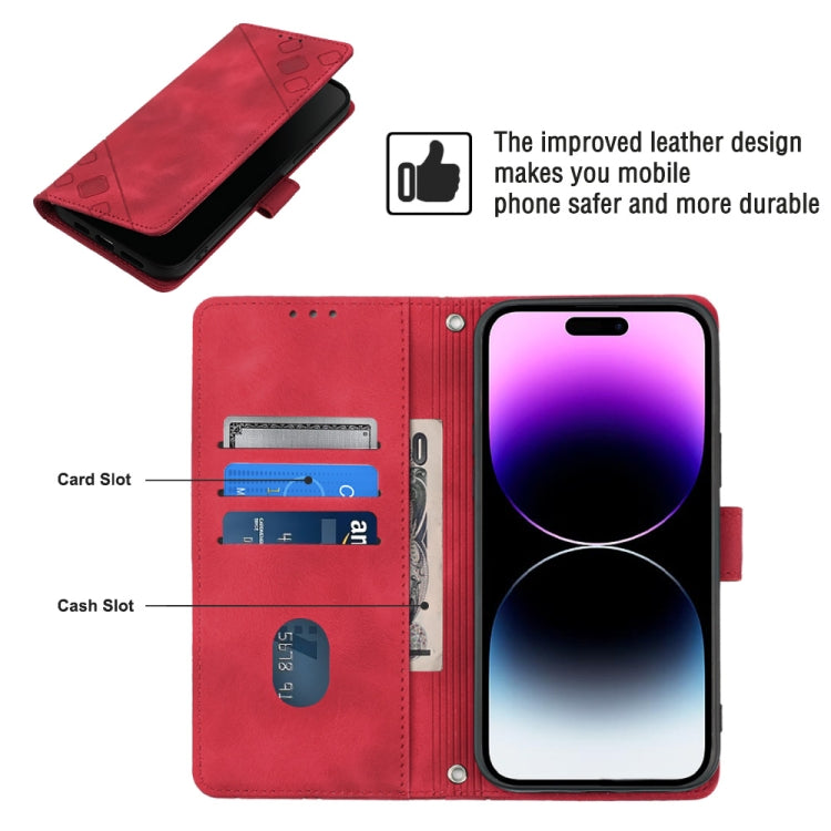 For iPhone 14 Pro Max Skin-feel Embossed Leather Phone Case