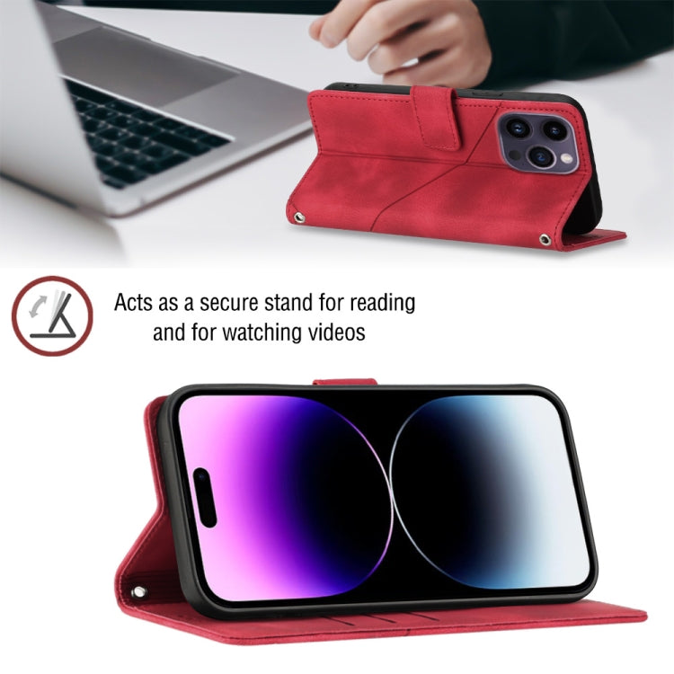 For iPhone 14 Pro Max Skin-feel Embossed Leather Phone Case