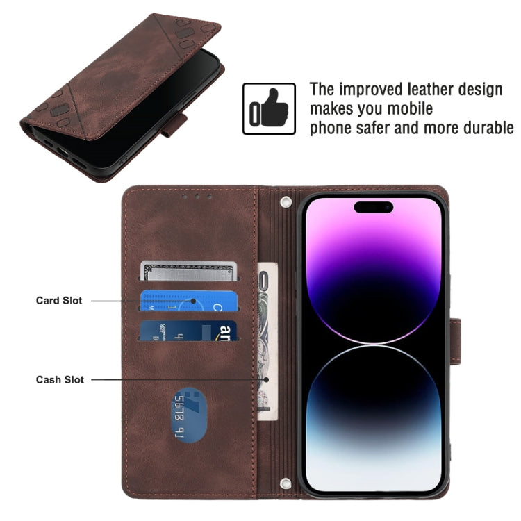 For iPhone 14 Pro Max Skin-feel Embossed Leather Phone Case