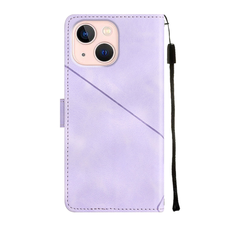 For iPhone 13 mini Skin-feel Embossed Leather Phone Case