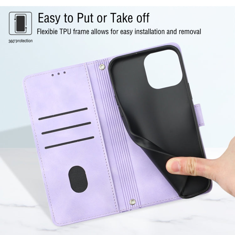 For iPhone 13 mini Skin-feel Embossed Leather Phone Case