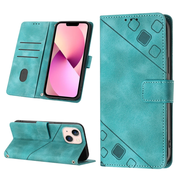 For iPhone 13 mini Skin-feel Embossed Leather Phone Case