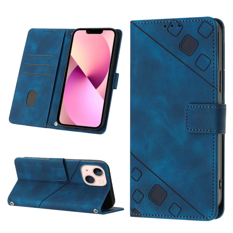 For iPhone 13 mini Skin-feel Embossed Leather Phone Case