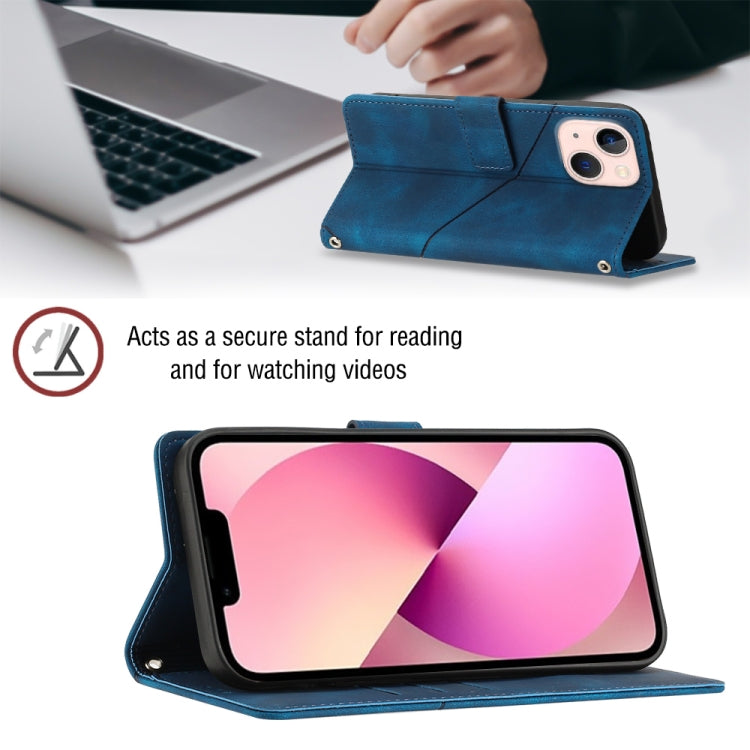 For iPhone 13 mini Skin-feel Embossed Leather Phone Case
