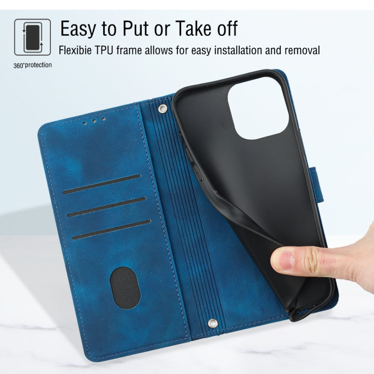 For iPhone 13 mini Skin-feel Embossed Leather Phone Case