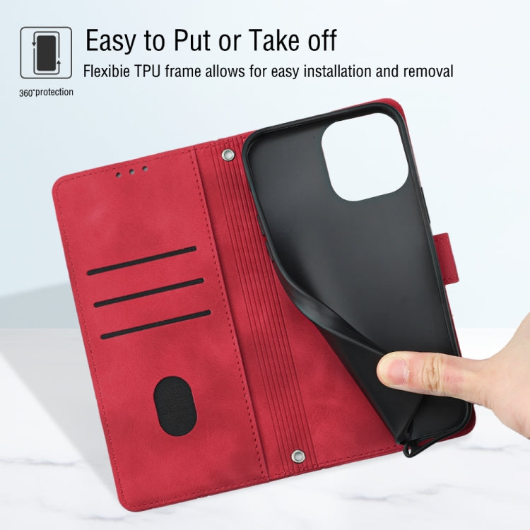 For iPhone 13 mini Skin-feel Embossed Leather Phone Case