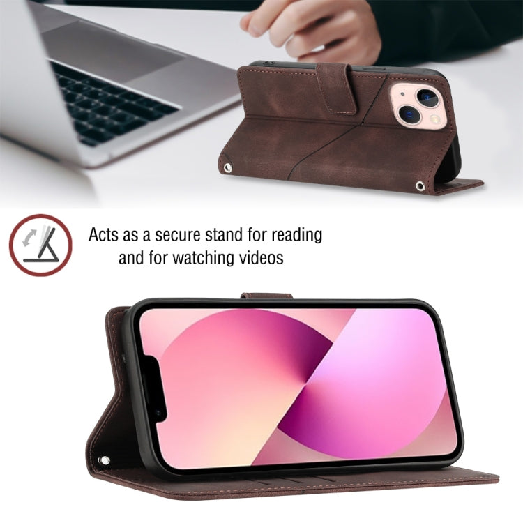 For iPhone 13 mini Skin-feel Embossed Leather Phone Case