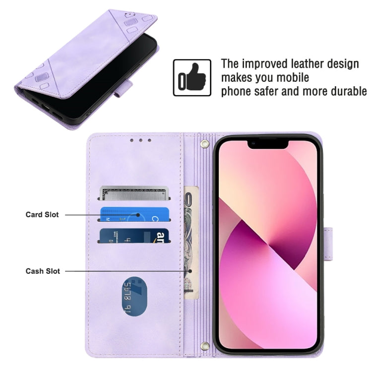 For iPhone 13 Skin-feel Embossed Leather Phone Case