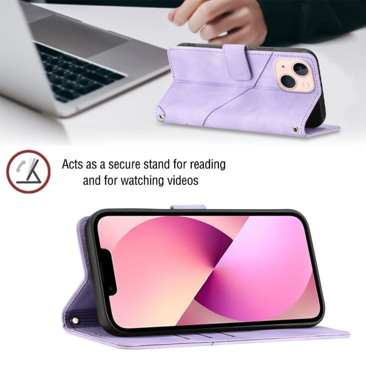 For iPhone 13 Skin-feel Embossed Leather Phone Case